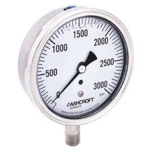 ASHCROFT 351009SWL02L3000# Industrial Pressure Gauge, 0 To 3000 PSI, 3 1/2 Inch Dial, Liquid-Filled | CN8XTV 33HT52