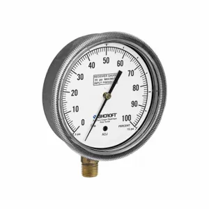 ASHCROFT 351495A02L3-15# Pressure Gauge, 1/4 Inch Mnpt, 3 To 15 PSI, +/-2-1-2% Accuracy, 3 1/2 Inch Dial, 1495 | CN8YXU 787NM4