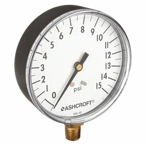 ASHCROFT 35W1005PH02L15# Gauge Pressure 0-15 psi +/-3-2-3Percent | AH3QVJ 33HR33