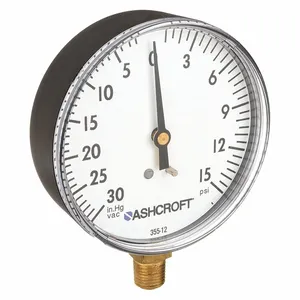 ASHCROFT 35W1005PH02LV/15# Gauge Pressure 30in Hg VAC-0/15psi Low | AH3QVG 33HR31