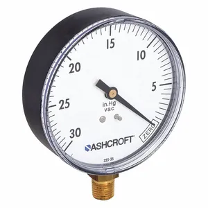 ASHCROFT 35W1005PH02LVAC Vacuum Gauge 30in Hg VAC to 0 1/4 inch NPT | AH3QVF 33HR30