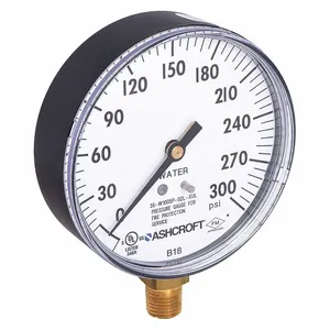 ASHCROFT 35 1005P XUL 02L 300# Pressure Gauge 0 To 300 Psi 3-1/2in | AE7AUJ 5WJ63