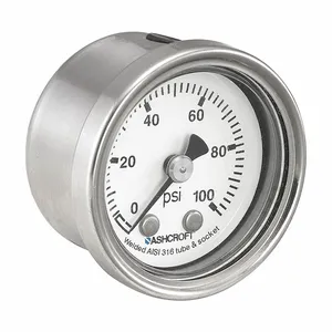 ASHCROFT 401008SL01B160# Pressure Gauge, Corrosion-Resistant Case, 0 To 160 PSI, 1 1/2 Inch Dial, 1/8 Inch Npt Male | CN8YJX 787NK1