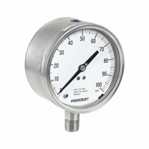 ASHCROFT 451209SD04L3000# Pressure Gauge, 0 To 3000 PSI, 4 1/2 Inch Dial, 1/2 Inch Npt Male, +/-0.5% Accuracy | CN8YEU 787MU9