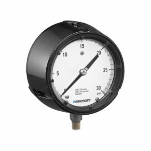 ASHCROFT 451220S04L60# Pressure Gauge, 0 To 60, 4 1/2 Inch Dial, 1/2 Inch Npt Male, +/-1% Accuracy, PSI, PSI | CN8YHP 787N26