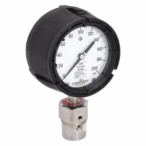 ASHCROFT 451259SD04L/50312HH04TXCF200# Pressure Gauge With Diaphragm Seal, 0 To 200 PSI, 1259/311-312, 4 1/2 Inch Dial | CN8XWG 2AFX8