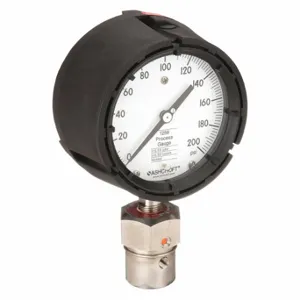 ASHCROFT 451259SD04L/50312SS04TXCG200# Pressure Gauge With Diaphragm Seal, 0 To 200 Psi, 1259/311-312, 4 1/2 Inch Dial, Glycerin | CN8XWF 2AFX2