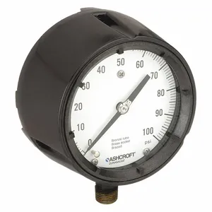 ASHCROFT 451279AS04L100# Pressure Gauge 0 To 100 Psi 4-1/2in | AE6GZU 5RXZ0