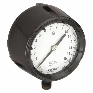 ASHCROFT 451279AS04L15# Pressure Gauge 0 To 15 Psi 4-1/2 Inch 1/2in | AE6GZQ 5RXY7