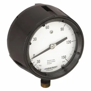 ASHCROFT 451279AS04LV/150# Compound Gauge 30 Hg To 150 Psi 4-1/2in | AE6GZP 5RXY6