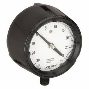 ASHCROFT 451279AS04LV/30# Compound Gauge 30 Hg To 30 Psi 4-1/2in | AE6GZL 5RXY3