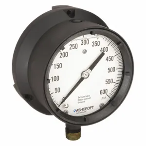 ASHCROFT 451379ASL04L600# Process Pressure Gauge, 0 To 600 Psi, White, 4 1/2 Inch DiaL, Liquid-Filled | CN8XYB 5RYD0