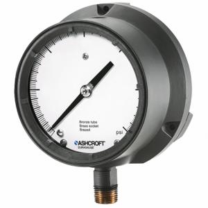 ASHCROFT 451379ASL04LVAC/60# Process Compound Gauge, 30 To 0 To 60 Inch Hg/Psi, White, 4 1/2 Inch DiaL, Liquid-Filled | CN8XWY 6WZU4