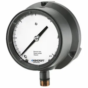 ASHCROFT 451379ASL04L400# Process Pressure Gauge, 0 To 400 Psi, White, 4 1/2 Inch DiaL, Liquid-Filled | CN8XXT 6WZU0