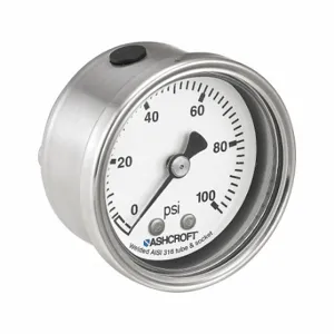 ASHCROFT 501008S02B30IMV&30# Compound Gauge, Corrosion-Resistant Case, -30 To 30 PSI, 2 Inch Dial, 1/4 Inch Npt Male | CN8XJF 787NF8