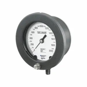 ASHCROFT 601082PS04L5000# Pressure Gauge, 0 To 5000 PSI, Grade 3A - Test, 6 Inch Dial, 1/2 Inch Npt Male, 1082 | CN8YGW 787ML0