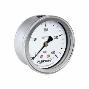 ASHCROFT 638008A4F02CP0L200# Pressure Gauge, 0 To 200 Psi Psi, 2 1/2 Inch DiaL, 1/4 Inch Npt Male, Center Back, 8008A | CR4KAW 787MP9