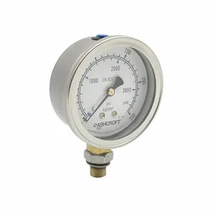 ASHCROFT 638008A4GRWCP0L3000# Pressure Gauge, 0 To 3000 Psi Psi, 2 1/2 Inch DiaL, 4 7/16 Inch Sae, Center Back, 8008A | CR4KBC 787MT3