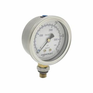 ASHCROFT 638008A4GRWLP0L10000# Pressure Gauge, 0 To 10000 Psi Psi, 2 1/2 Inch DiaL, 4 7/16 Inch Sae, Bottom, 8008A | CR4KAM 787MR9