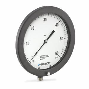 ASHCROFT 121010S04L1500# Pressure Gauge, 0 To 1, 500, 12 Inch Dial, 1/2 Inch Npt Male, +/-1% Accuracy, PSI, PSI | CN8YBC 787N17