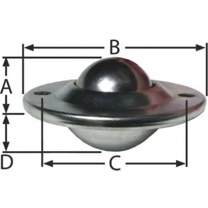 ASHLAND CONVEYOR BT LPCS 2H 1DIA 75 SS/CS Ball Transfer Countersunk Ball Diameter 1 In | AB4MGW 1YXB8