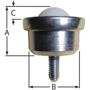 ASHLAND CONVEYOR BT S 1/4-20 .63DIA 17 NYL/CS Ball Transfer Stud Ball Diameter 5/8 In | AB4MFW 1YVZ3