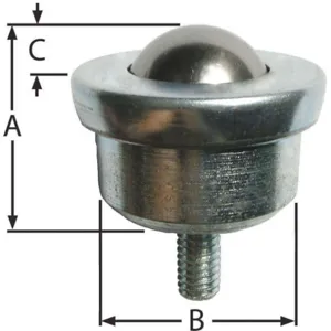 ASHLAND CONVEYOR BT S 1/4-20 .63DIA 33 CS/CS Ball Transfer Threaded Ball Diameter 5/8 In | AB2WPF 1PDY1