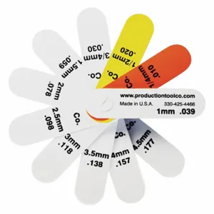 ASSEMBLY TOOL S - 1112 Feeler Gauge, Short Blade, 76 mm Blade Length, 19 mm Blade Width, Plastic, +/-5% Tolerance | CN8ZKA 38YZ22