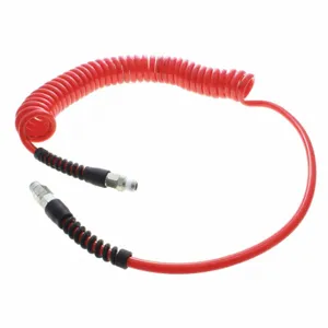 ATP TT-14-15-R-RS-QC Coiled Air Hose Assembly, 1/4 Inch Hose Inside Dia, Red, Brass x Brass, 12 ft Hose Length | CN8ZNH 55AR21