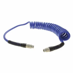 ATP TT-38-15-NB-RS2 Coiled Air Hose Assembly, 3/8 Inch Hose Inside Dia, Navy Blue, Brass x Brass, MNPT x MNPT | CN8ZPN 55AR16