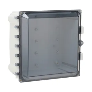 ATTABOX AH10106C Enclosure, 10 x 10 x 6 Inch Size, Wall Mount, Polycarbonate Light Gray | CV7JTL