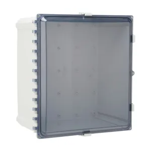 ATTABOX AH181610C Enclosure, 18 x 16 x 10 Inch Size, Wall Mount, Polycarbonate Light Gray | CV7JUM