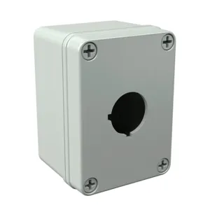 ATTABOX COPC1PB Pushbutton Enclosure, 1 Hole, 30mm, 4 x 3 x 2 Inch Size, Wall Mount, Polycarbonate | CV7JXM