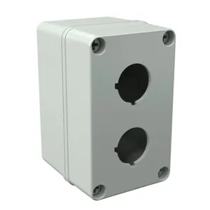 ATTABOX COPC2PB Pushbutton Enclosure, 2 Holes, 30mm, 5 x 3 x 3 Inch Size, Wall Mount, Polycarbonate | CV7JXP