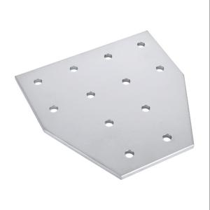 FATH 148863 T-Shaped Flat Plate, Silver, 12 Holes, Anodized Aluminum, Slot Size 10 | CV7VBJ