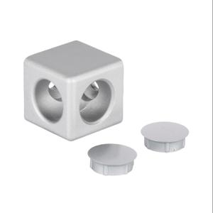 FATH 148958 Cube Connector, Silver, 40 x 40 x 40mm, Die-Cast Aluminum, Slot Size 8 | CV7FNT