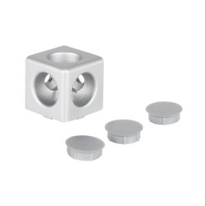 FATH 148959 Cube Connector, Silver, 40 x 40 x 40mm, Die-Cast Aluminum, Slot Size 8 | CV7FNU