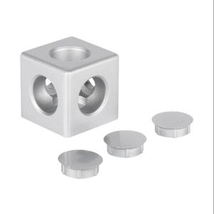 FATH 148961 Cube Connector, Silver, 45 x 45 x 45mm, Die-Cast Aluminum, Slot Size 10 | CV7FNV