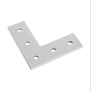 FATH 151122 L-Shaped Flat Plate, Silver, 5 Holes, Anodized Aluminum, Slot Size 8 | CV7VCH