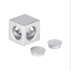 FATH 151185 Cube Connector, Silver, 30 x 30 x 30mm, Die-Cast Aluminum, Slot Size 8 | CV7FPG