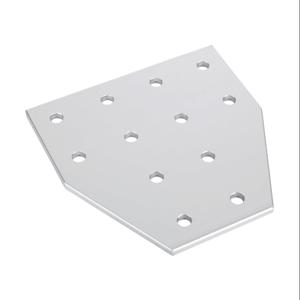 FATH 151221 T-förmige flache Platte, Silber, 12 Löcher, eloxiertes Aluminium, Schlitzgröße 8 | CV7VCT