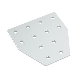 FATH 162988 T-förmige flache Platte, Silber, 12 Löcher, eloxiertes Aluminium, Schlitzgröße 8 | CV7VDY