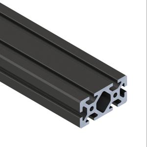 SURE FRAME 40-4080B Standard T-Slotted Rail, Black, 6063-T6 Anodized Aluminum Alloy, Cut To Length | CV7WXM