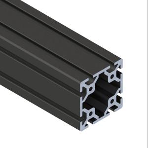 SURE FRAME 40-8080B Standard T-Slotted Rail, Black, 6063-T6 Anodized Aluminum Alloy, Cut To Length | CV7WXR