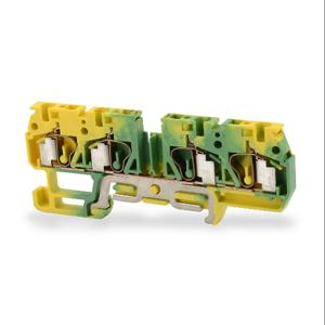 DINNECTOR DN-QG12-2-2 Screwless Grounding Terminal Block, Two To Two-Connection, Green And Yellow, Pack Of 10 | CV8CUK