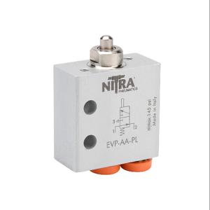 NITRA EVP-AA-PL Manual Valve, 2-Port, 2-Position, N.O., Metal Plunger, Spring Return, Axial Ports | CV8EUR