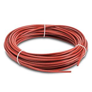 COMEPI FUN05M025 Pull Cable, 82 ft./25m Cable Length, 5mm Dia., Steel, Plastic Jacket, Red | CV7EMK