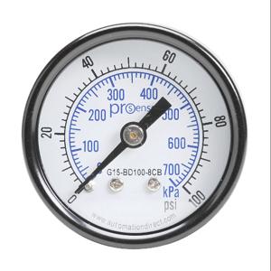 PROSENSE G15-BD100-8CB Mechanical Pressure Gauge, 1.5 Inch Dia., 0 To 100 Psig/0 To 700 Kpa | CV7NRR