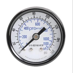 PROSENSE G15-BD160-8CB Mechanical Pressure Gauge, 1.5 Inch Dia., 0 To 160 Psig/0 To 1100 Kpa | CV7NRU