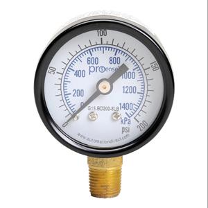 PROSENSE G15-BD200-8LB Mechanical Pressure Gauge, 1.5 Inch Dia., 0 To 200 Psig/0 To 1400 Kpa | CV7NRX